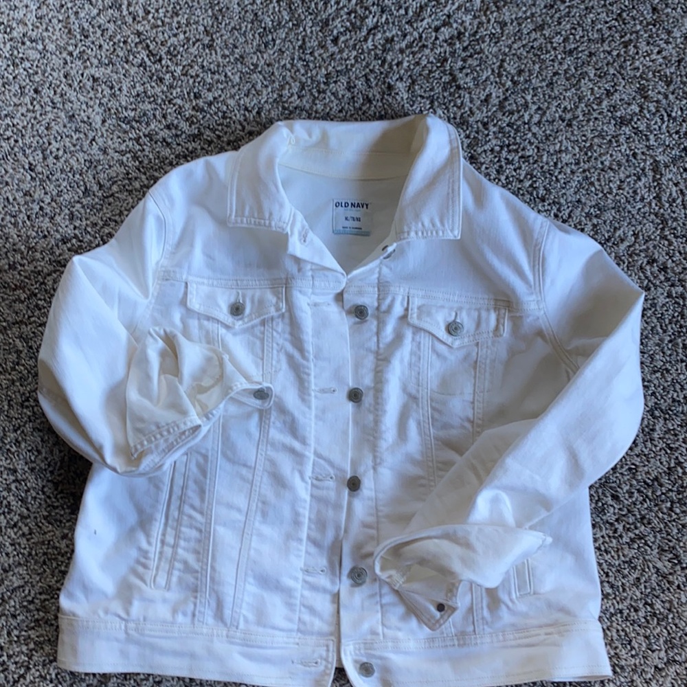 Cream colored denim jacket